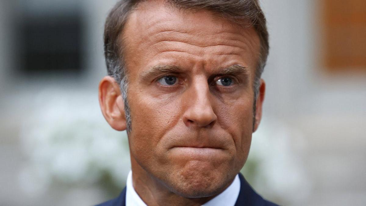 Emmanuel Macron comparece ante la prensa tras la reunión en la Casa Blanca.