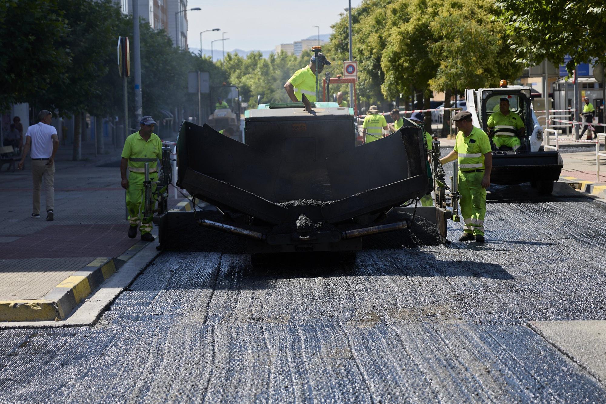 Fotos de las obras en Pamplona, que no descansa ni en verano
