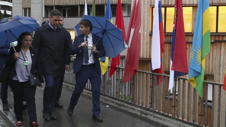 Pedro Sánchez a su llegada a la reunión anual del Foro Económico Mundial de Davos.