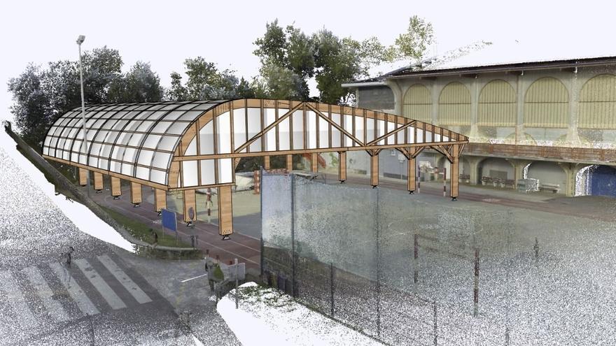 Getaria comienza a construir un espacio cubierto polivalente en el polideportivo