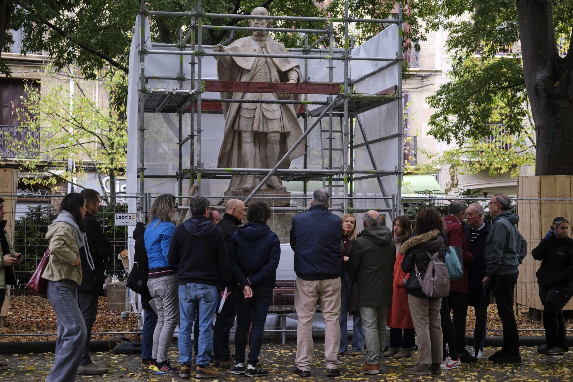 Las primeras estatuas se trasladarán de Sarasate a la Taconera la próxima semana