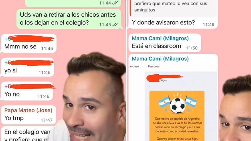 Una madre protesta en el chat WhatsApp del colegio por el Mundial y un padre se venga con una IA