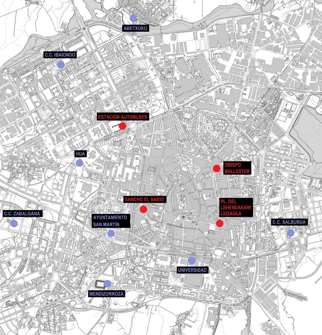 Ubicaciones de las estaciones de bicis eléctricas