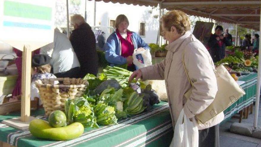 Los baserritarras exponen sus productos en una de las ferias menduales que alberga Seber Altube