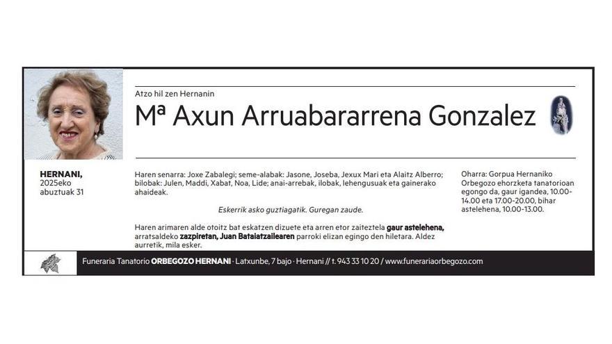 Mª Axun Arruabararrena Gonzalez