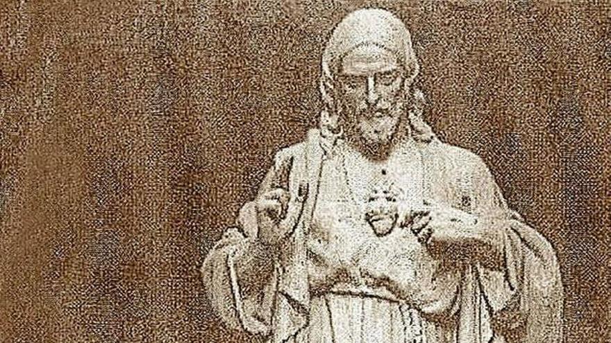 Modelo de la estatua del Sagrado Corazón de Jesús.