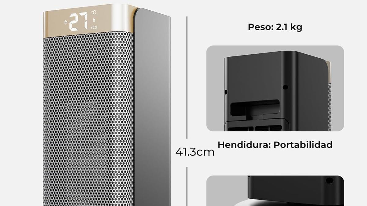 Vista del calefactor de bajo consumo de marca DDHTSAL de Amazon