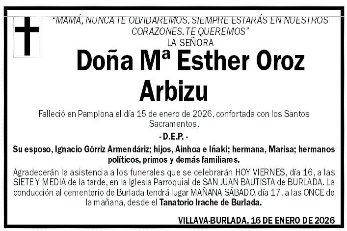 Mª Esther Oroz Arbizu
