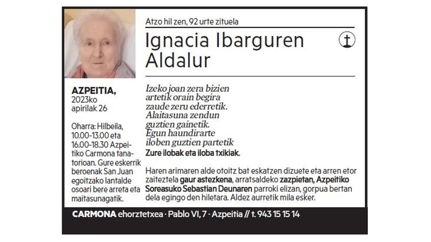 IGNACIA IBARGUREN ALDALUR