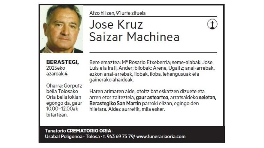JOSE KRUZ SAIZAR MACHINEA