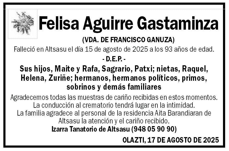 Felisa Aguirre Gastaminza