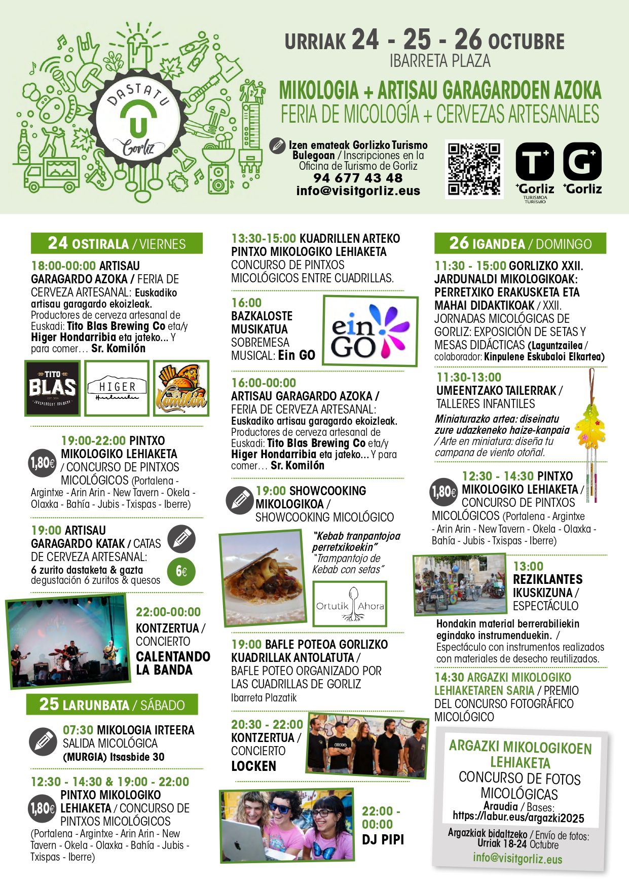 Programación de actividades. Dastatu Urria 2025