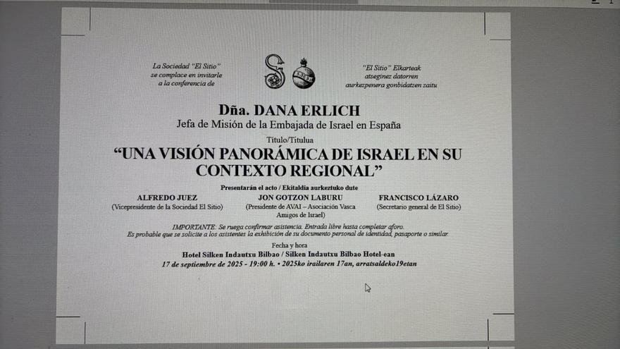 El Sitio: no había ninguna intención de tipo ideológico ni político en la conferencia de la embajadora de Israel
