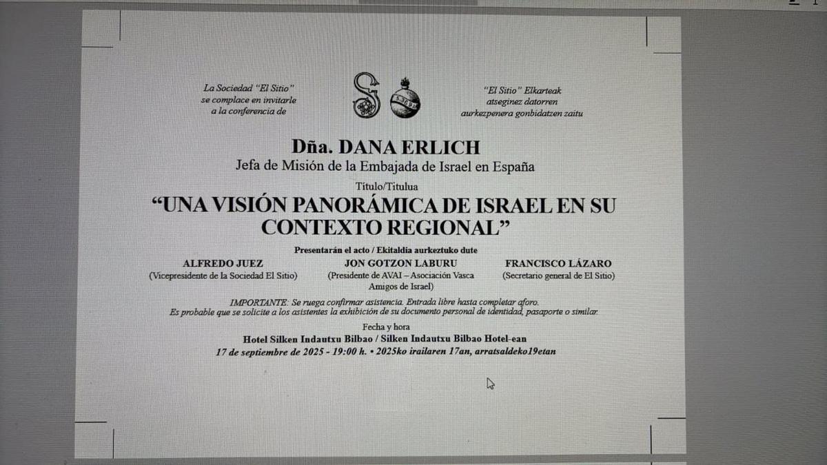 Imagen del cartel que anunciaba la onferencia