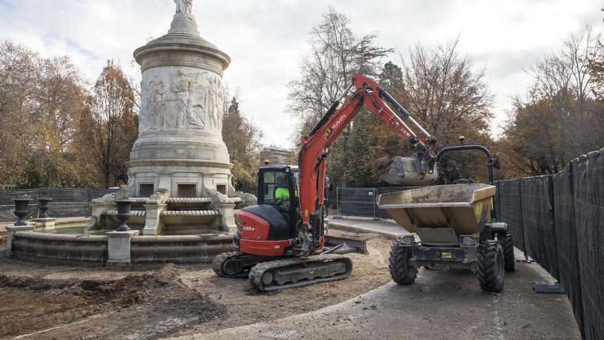 Trabajos de mejora en la fuente de Julián Gayarre de la Taconera: un sistema de recirculación y un aljibe de 500 litros