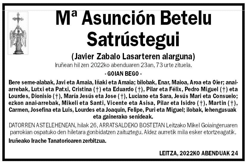 Mª Asunción Betelu Satrústegui