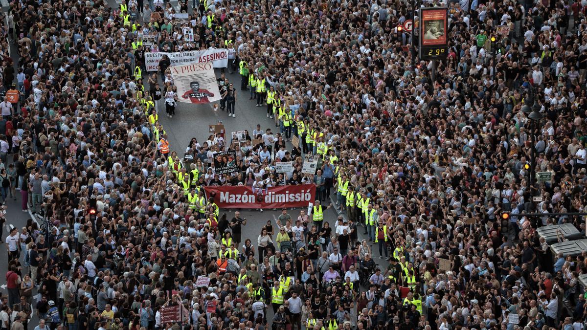 Imagen de la manifestación que ha recorrido el centro de Valencia Imagen de la manifestación que ha recorrido el centro de Valencia