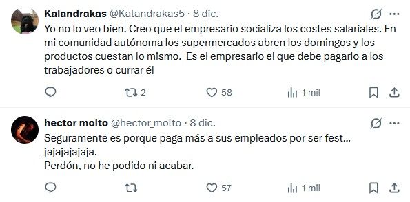 Dos respuestas en contra de la medida.