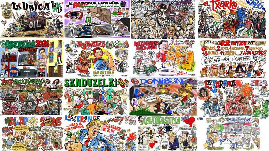 [FOTOS] Las pancartas de las peñas para San Fermín 2026, una a una