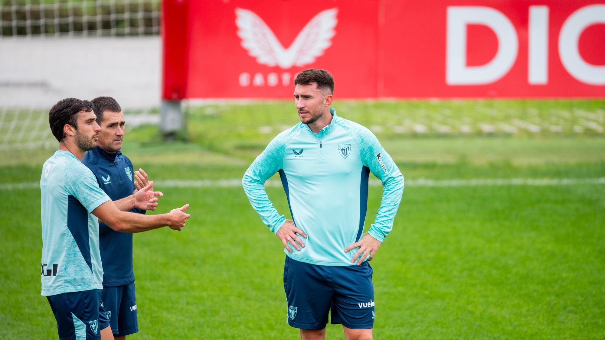 Primer entrenamiento de Laporte con el Athletic