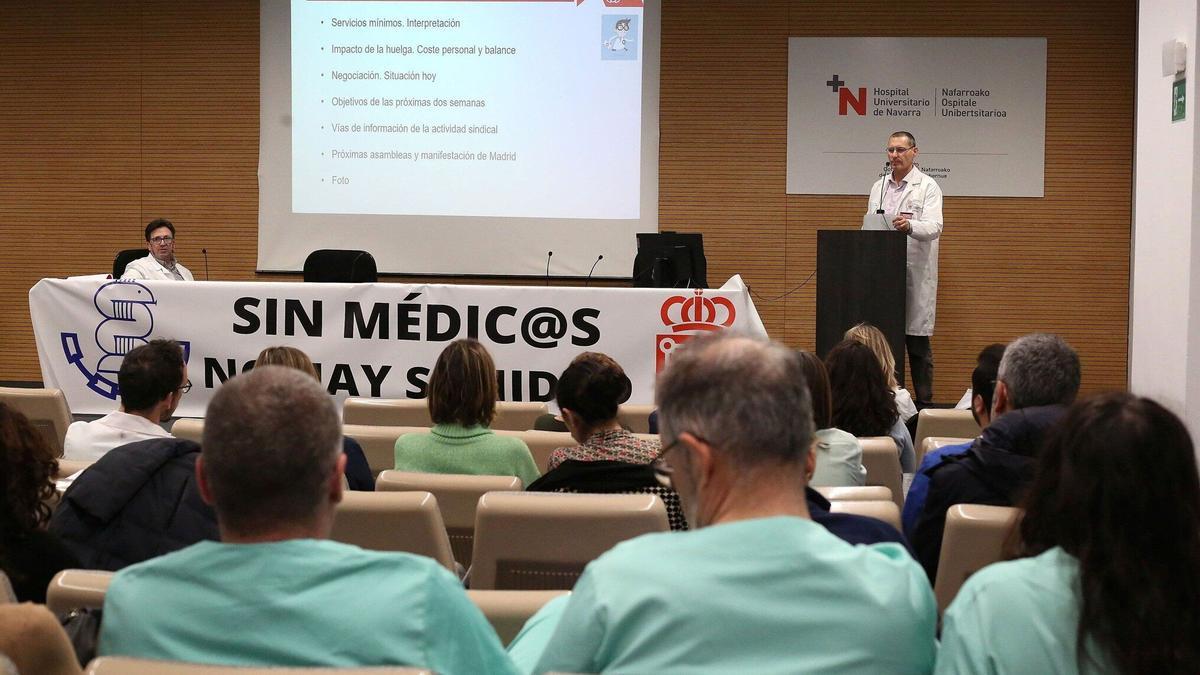 Una de las últimas asambleas del Sindicato Médico de Navarra (SMN).