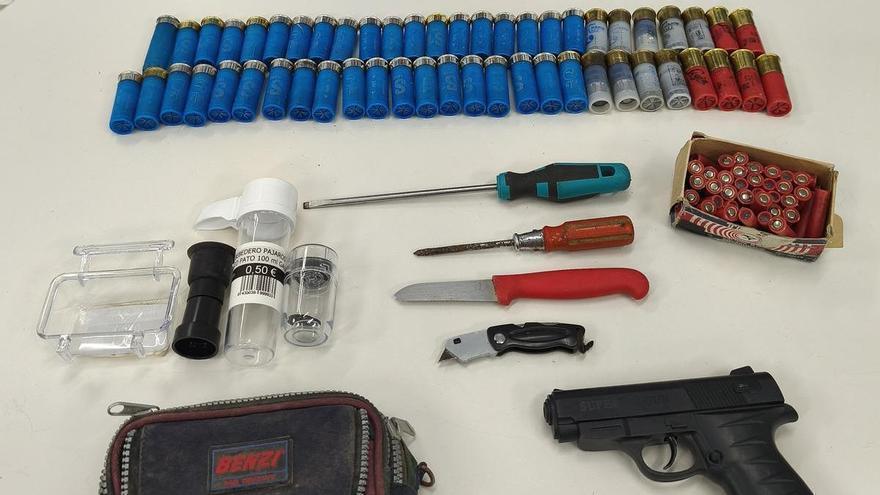 Interceptados en Tudela tras dos hurtos consecutivos, llevar un ejemplar de &#039;carduelis carduelis&#039;, armas y 100 cartuchos de caza