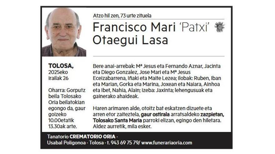 FRANCISCO MARI OTAEGUI LASA