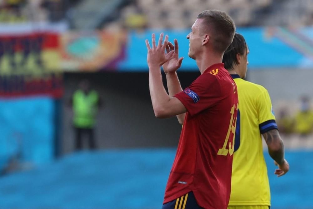Imágenes del partido España-Suecia de la Eurocopa.