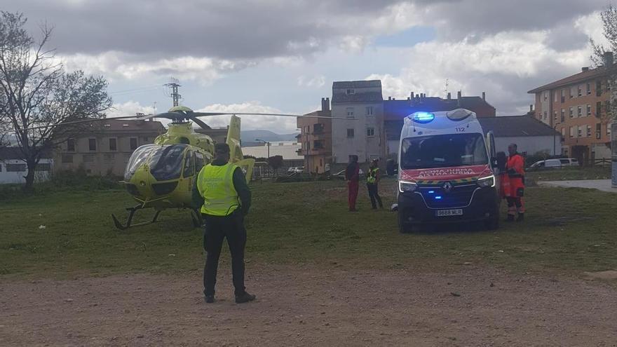Evacuado en helicóptero un joven tras sufrir una crisis cardíaca en Mendavia