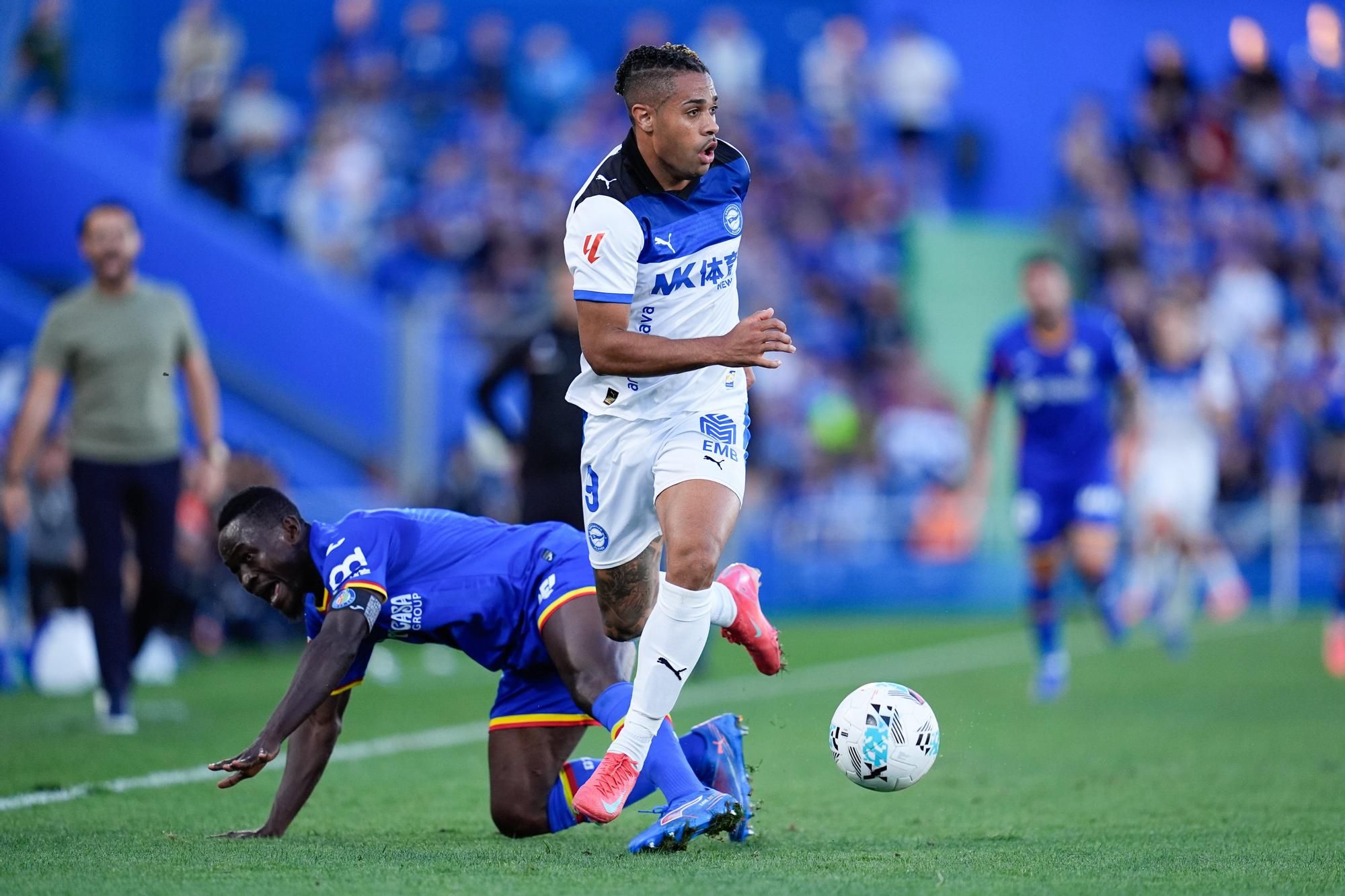 Mariano, durante el partido entre el Getafe y el Alavés. 