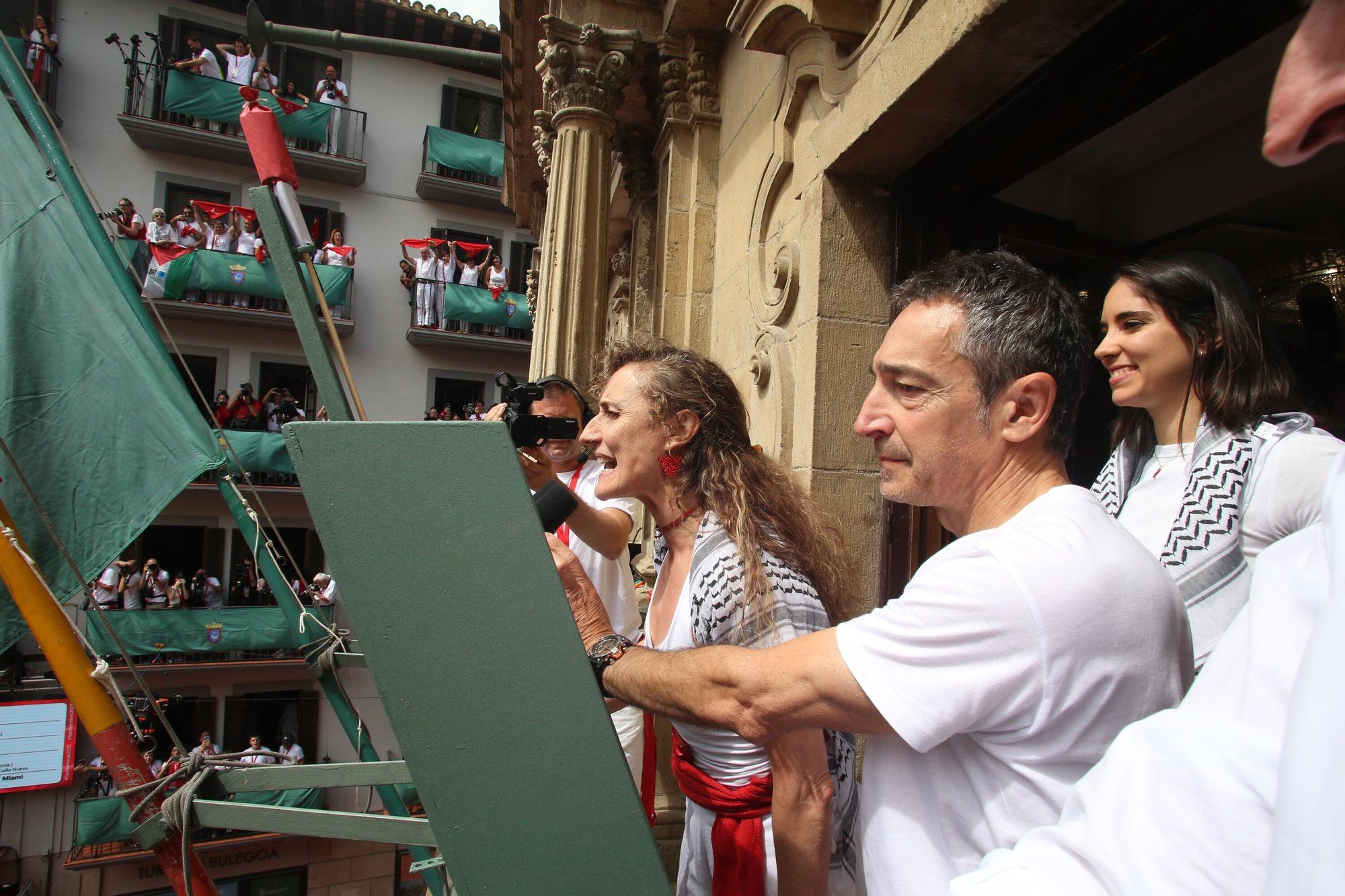 Fotos del  Chupinazo de San Fermín 2025 en Pamplona: ¡La fiesta más internacional se enciende con un grito solidario por Palestina!