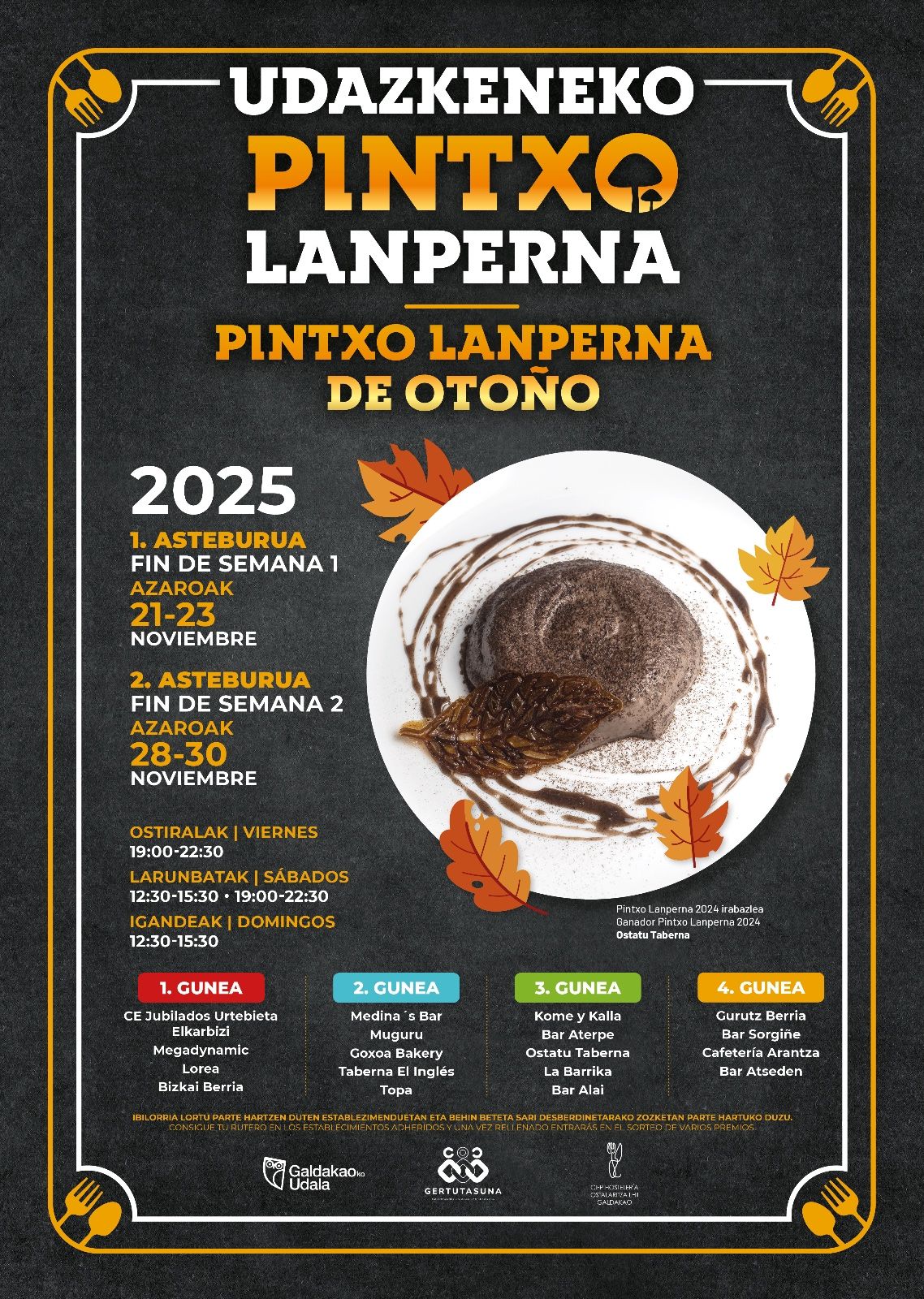 Cartel informativo de la ruta &#039;Pintxo Lanperna&#039; de Galdakao