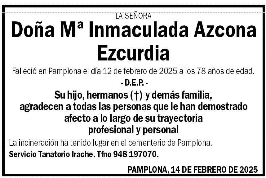 Mª Inmaculada Azcona Ezcurdia