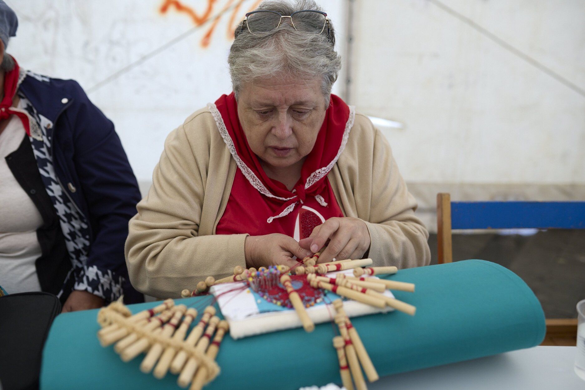 Fotos del encuentro de encajeras de bolillos en Berriozar
