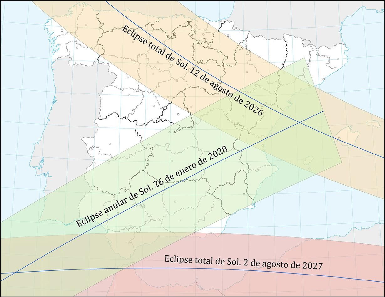 Mapa del &quot;trío de eclipses&quot;.