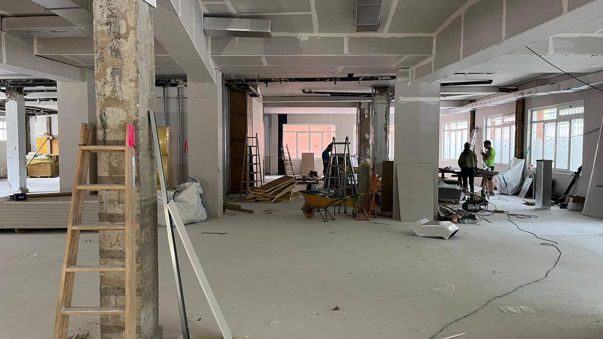 Obras en el interior del centro.