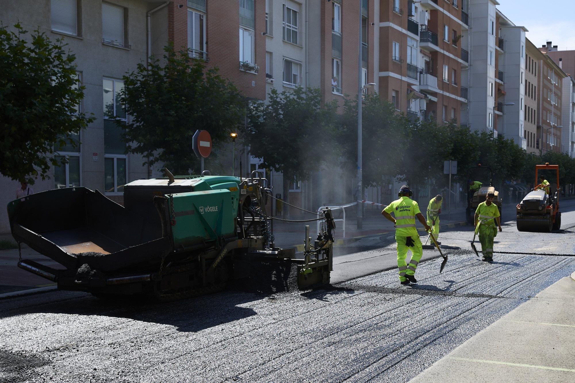 Fotos de las obras en Pamplona, que no descansa ni en verano
