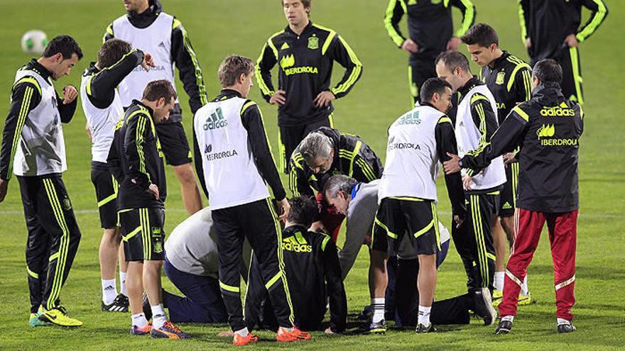 Javi Martínez da el susto en la última sesión