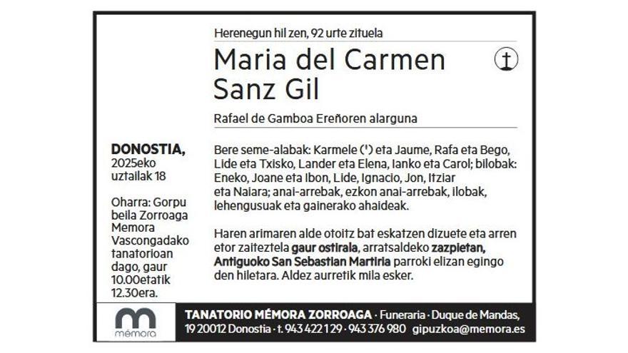 MARIA DEL CARMEN SANZ GIL