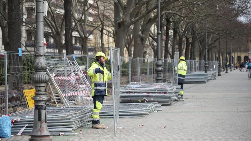 Estado de las obras del Paseo de Sarasate de Pamplona