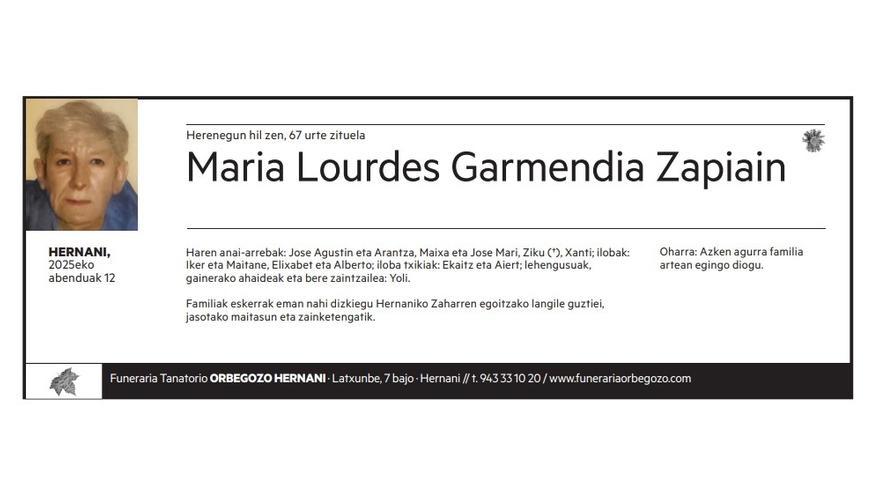 Maria Lourdes Garmendia Zapiain