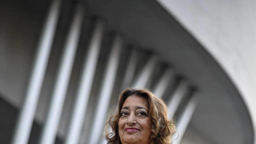 La arquitecta angloiraquí Zaha Hadid durante una ceremonia del Museo Nacional del arte y del arte del siglo XXI (MAXXI) en Roma (Italia).