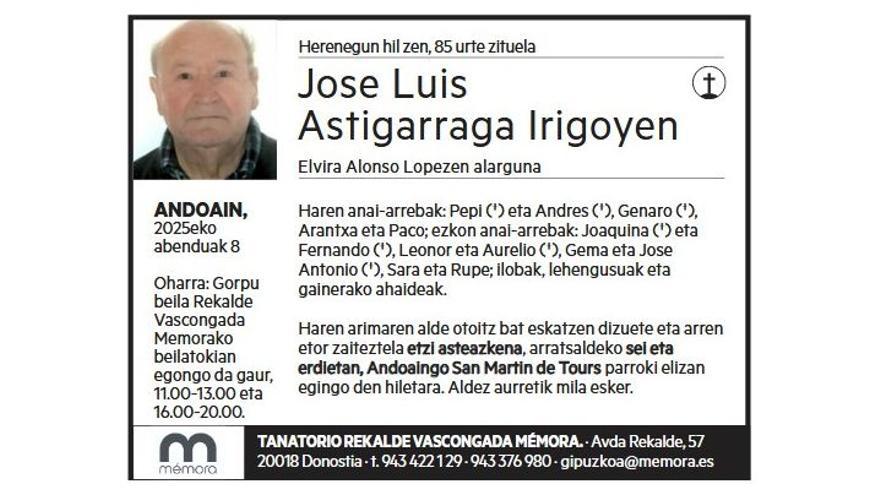 JOSE LUIS ASTIGARRAGA IRIGOYEN