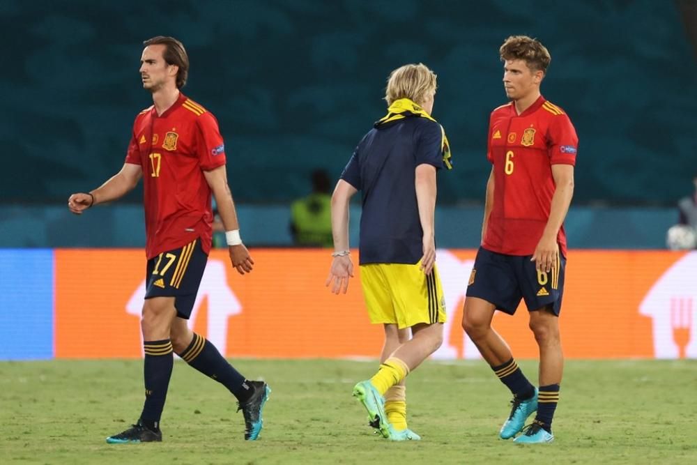 Imágenes del partido España-Suecia de la Eurocopa.