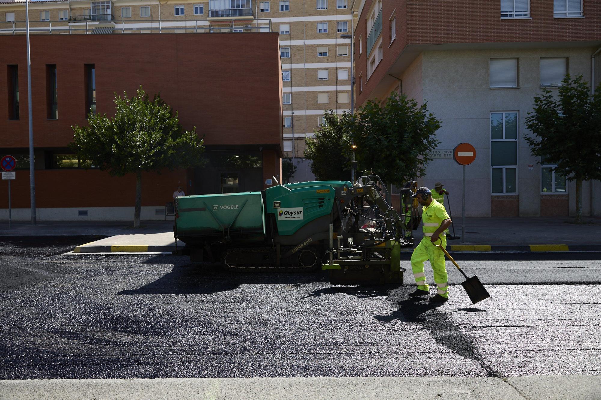 Fotos de las obras en Pamplona, que no descansa ni en verano