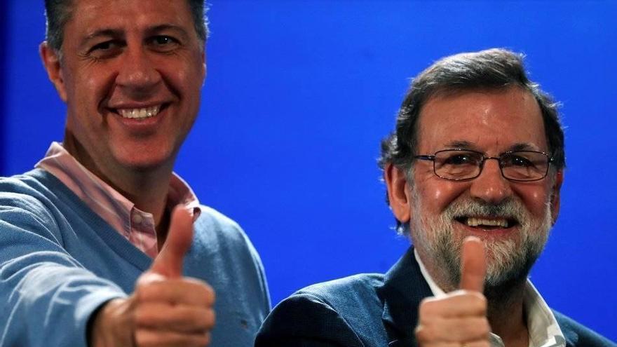 Xavier García Albiol y Mariano Rajoy, ayer en Salou.