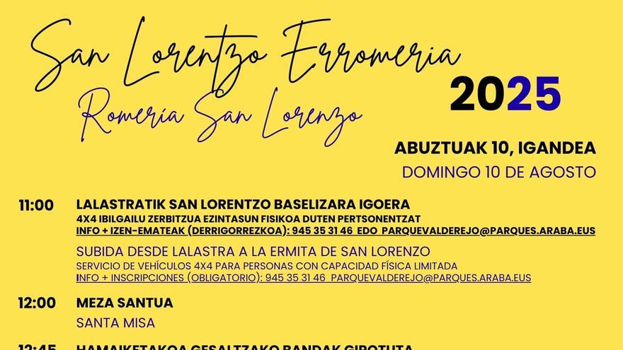 Done Laurendiko ohiko erromeria egingo da hilaren 10ean Valderejoko parke naturalean