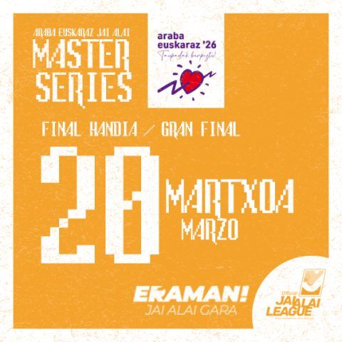 Cartel final 20 de marzo Jai Alai Master Series