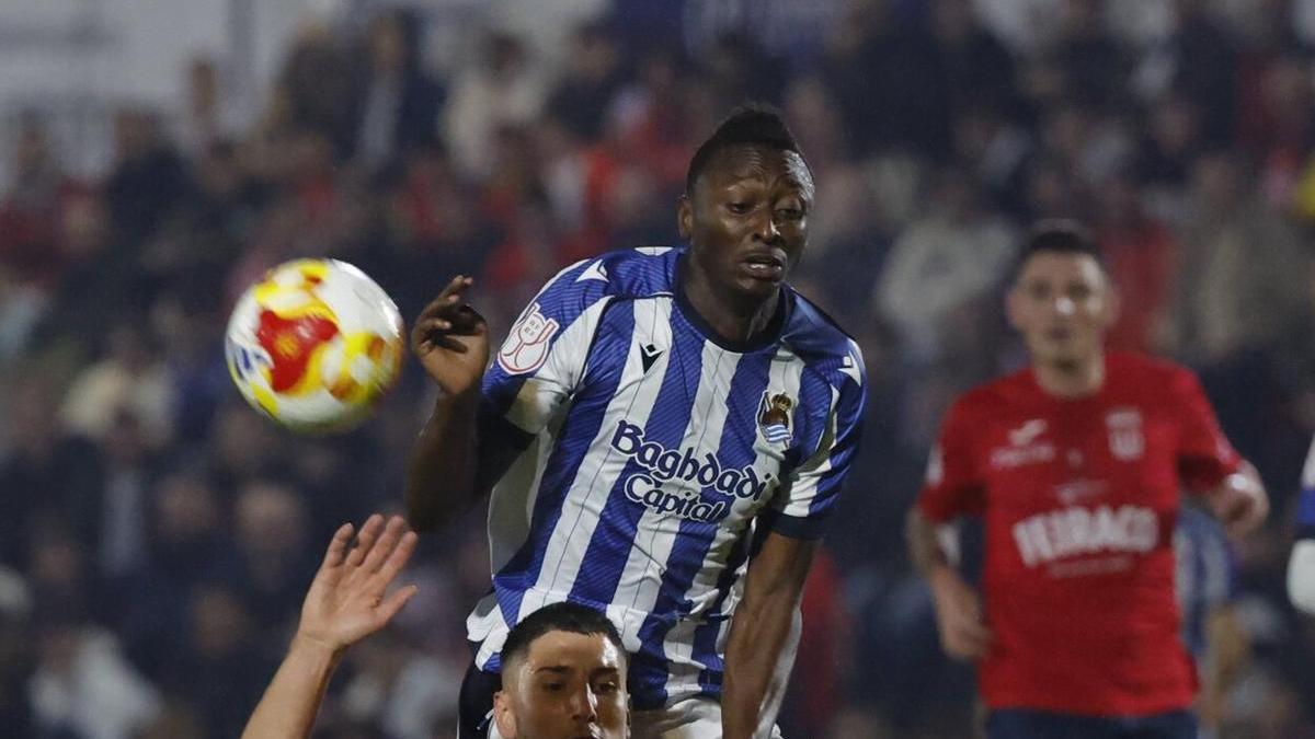 El jugador de la Real Sociedad Umar Sadiq, en el triunfo ante el Negreira