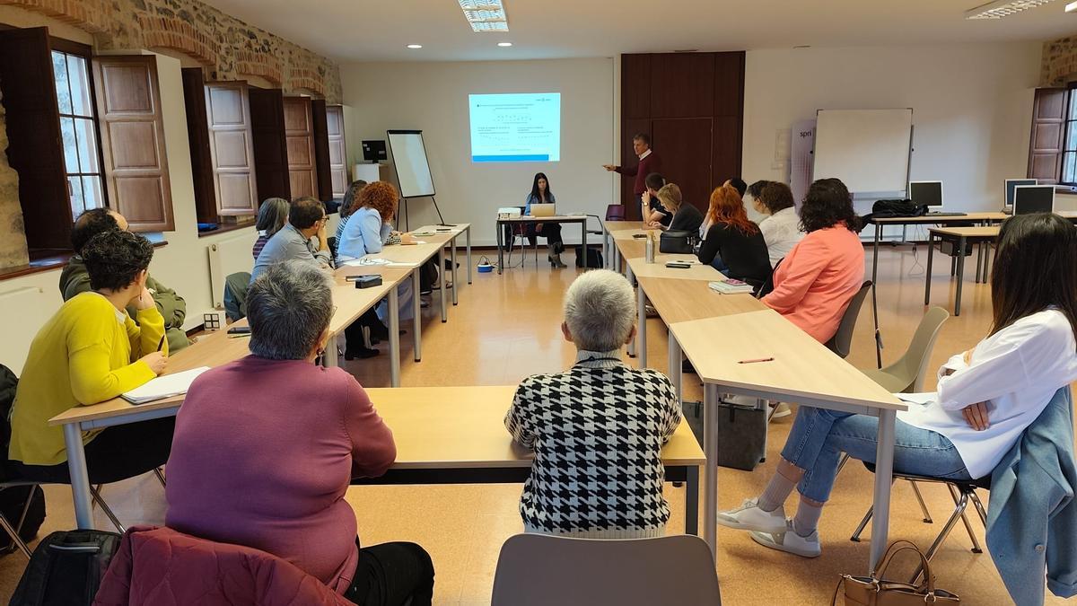 Mesa de trabajo del plan de empleo y desarrollo local esta mañana en el Refor de Amurrio